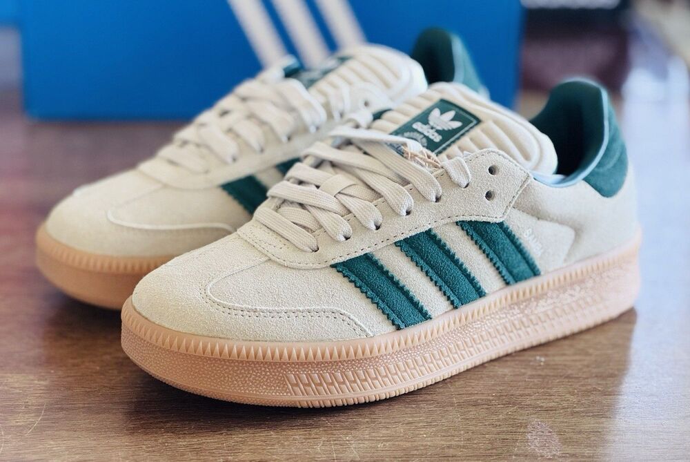 Women's Size 7/ Youth Size 6 adidas Samba XLG J Putty Green Gum JQ9886